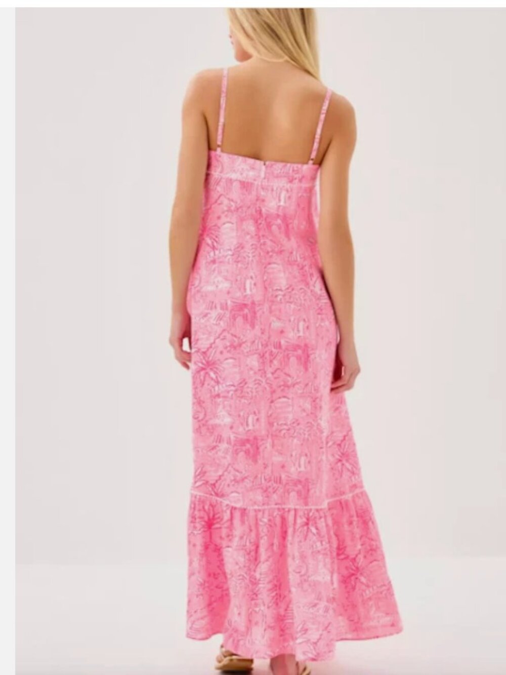 NWT Lilly Pulitzer Rosalie Linen Maxi Dress Penny’s Playground Pink Toile Size 6 - Picture 2 of 16